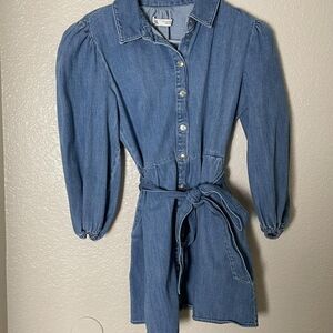 Zara Light Blue Denim Dress